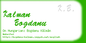 kalman bogdanu business card